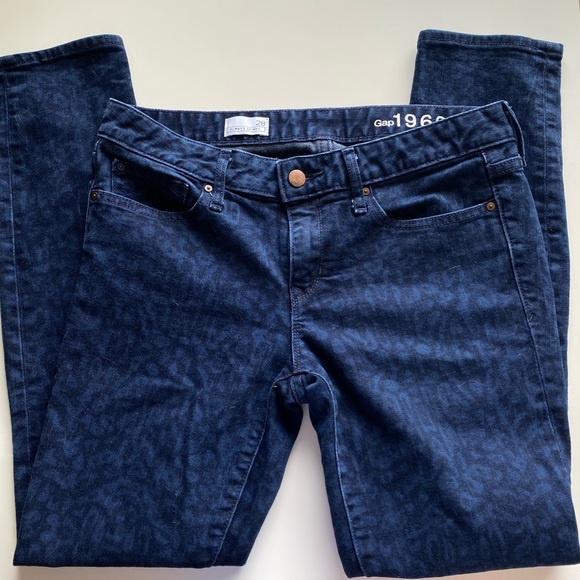 GAP Dark Wash Leopard Print Always Skinny Jeans - Picture 8 of 14